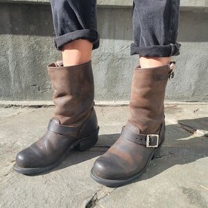 Frye Moto Biker Engineer Brown Leather Harness Boots Size 6.5 *****SOLD*****